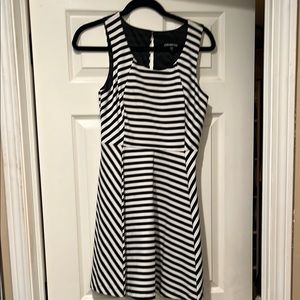 Express Black and White A-Line Mini Dress